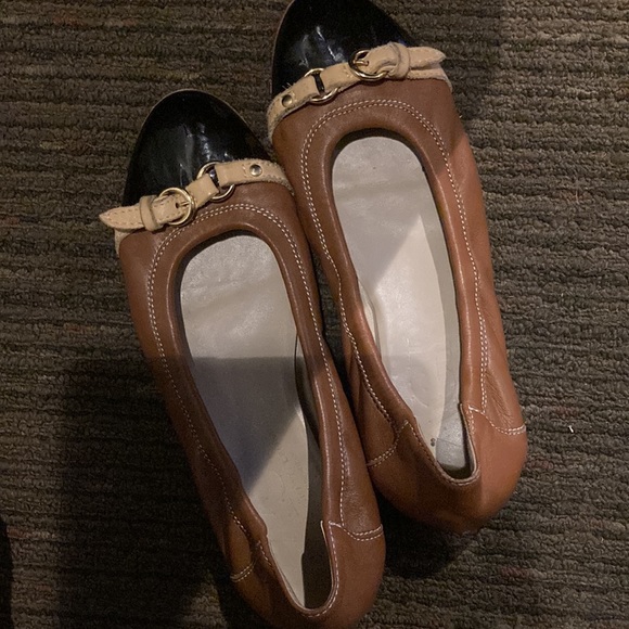 AGL classic brown and black leather shoes size 38 - Picture 2 of 2